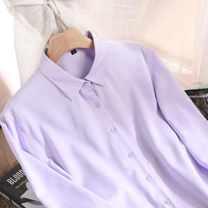 休闲衬衫女长袖浅紫色（YN005）